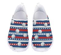 Allhaitong Zapatos de senderismo para mujer, informales, ligeros, para playa, natación, yoga, surf, piscina, atléticos, para viajes, de malla, zapatos planos, Golf the Star Spangled Banner, 43 EU