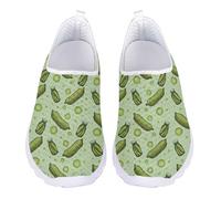 Allhaitong Zapatos deportivos de malla para mujer, transpirables, ligeros, para entrenamiento, viajes, trabajo, deportes, Pepino, 37 EU