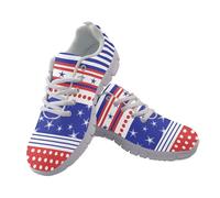 Allhaitong Zapatos deportivos para mujer, cómodos, a la moda, antideslizantes, duraderos, para el trabajo, tenis, caminar, deportes, correr, The Star Spangled Banner, 38.5 EU