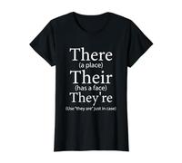 Allí Están Divertidos Profesor de Inglés Gramática Policía Camiseta gráfica económica, Mujer, Negro, M