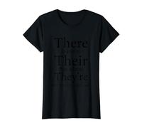 Allí Están Divertidos Profesor de Inglés Gramática Policía Camiseta gráfica económica, Mujer, Negro, S