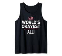 ALLI World'S Okayest ALLI Funny Personalized Custom ALLI Camiseta sin Mangas