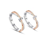 Alliance - Anillo de plata de ley 925 para mujer, cinta de Möbius ajustable, regalo de cumpleaños mamá, Ajustable, Plata 925/1000, Cubic Zirconia