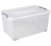 ALLIBERT 225548 Handy Box Plus Tapa con Clip y Ruleta Transparente plástico 80 x 50 x 39 cm, 115 L