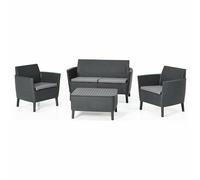 KETER 444705 SALA DE ESTAR 4 PIEZAS ""SALEMO LOUNGE"" GRAFITO DE MIMBRE...