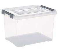 Curver 227904 Handy Box Plus Tapa con clip de plástico transparente 39 x 25 x 25 cm, 20 L