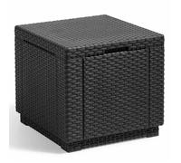 ALLIBERT by KETER Taburete Cubo Resina Con Almacenamiento, Tapón Extraíble, Gris