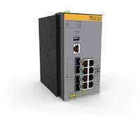 Allied Telesis AT-IE340-12GT-80 | 8 x 10/100/1000T, 4X 100/1000X SFP, -40°C to 75°C, DIN Rail, DC External PSU Not Included