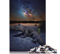Alligator Under The Stars Puzzles - Rompecabezas de madera, 500 piezas, para adultos y adolescentes, juguete de entretenimiento familiar, 500 unidades (52 x 38 cm)