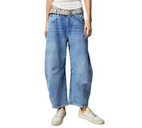 Allimy Womens High Waisted Mid Rise Baggy Loose Fit Ankle Barrel Y2k Boyfriend Horseshoe Cropped Wide Leg Jeans for Women Trendy 2025 Denim Capri Pants, Azul Marino, 6 US para Mujer