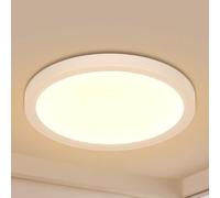 Allin Plafon LED Techo, 18W 1800LM 3000K Lámparas de Techo, IP44 Lámpara de Baño Impermeable Redonda Plana, Plafón LED Techo para Sala de Estar Baño Dormitorio Cocina Sótano Oficina, 180 * 25mm