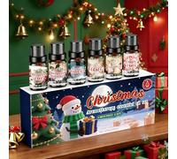 Allisway Aceite Esencial Navidad, Aceites Esenciales Naturales, Aceites Esenciales, su FóRmula es Suave y su Fragancia Duradera, es Apto para Difusores, LáMparas De Aromaterapia, 10 ml × 6