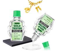AllisWay Comprobador de Oro, Reactivos/Soluciones para Probar el Oro con Piedra de Toque Natural Detección Rápida y Precisa, 2pcs*10ml