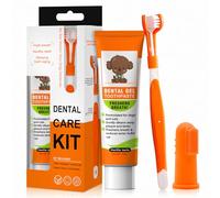 AllisWay Pasta Dientes Perro y Gato, Vainilla Natural, 100g, Incluye Cepillo de Dientes Triangular y de Dedo, Refresca Aliento, Limpia Placa y Sarro