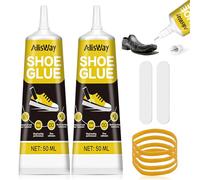 AllisWay Pegamento Calzado, Pegamento Suela Zapatos, Transparente e Impermeable, Ideal para Reparar Zapatillas, Botas y Sandalias Agrietadas y Desgastadas, 50 ml*2 (B)