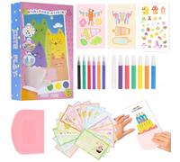 AllisWay Scratch Art, Contiene Pinturas Rotuladores de Acuarela,Papel para Postales Que se Puede Pintar, Adecuados para Fiestas de Cumpleaños, Actividades Escolares, Juegos Familiares, etc