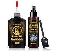 Allisway Set Aceite Lubricante para Afeitadora y Limpiador de Cabezales de Afeitado, Aceite Maquina Cortar Pelo, Lubricante y Resistente A las Manchas, Elimina los Residuos de la Cuchilla,120 ml