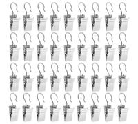 ALLisWE 100 Piezas Plata Ganchos Cortina Clips Acero Inoxidable Cortina de Clip Metal Pinzas para Cortinas con Gancho Multiusos para Decoración del Hogar de Ducha,para Fotos, Dormitorio