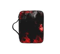 Alliya Bolsa de almacenamiento de Biblia abstracta roja, negra y blanca con asa y bolsillo con cremallera