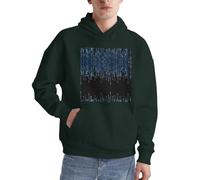 Alliya The Blue Binary - Sudadera con capucha para hombre, cómoda, de manga larga, casual, con bolsillo para uso diario, verde oscuro, XL