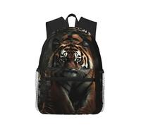 ALLiYa Wild Animals Tiger Mochila casual de estilo clásico con gran capacidad