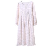 Allmeingeld Baby Girls' Princess Nighties Heart Print Nightgowns Ruffle Sleep Gowns White 3t