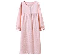 Allmeingeld Little Girls' Princess Nighties Heart Printing Nightgowns Jersey Nightdress Pink 5t