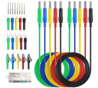 ALLmeter Cable de prueba de enchufe banana, conector extensible de 4 mm, cable de 1 m, 15 A, CAT II 300 V, cables de prueba de para multímetros y fuentes de alimentación, perfecto para, 31 PCS