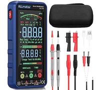ALLmeter Multímetro Digital 6000 Cuentas Auto/Manual CA/CC, Polimetro Digital Profesional Tester Electricista Recargable con Gran Pantalla a Color Voltaje Corriente Capacidad NCV Resistencia