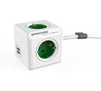 Allocacoc 1402GN/DEEUPC - PowerCube (Extended USB 1.5 m) 4 Salidas + 2 USB Verde
