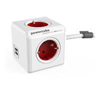 Allocacoc 1402RD/DEEUPC Powercube Extended USB, Color Rojo