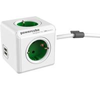 Allocacoc 1406gn/deeupc base múltiple 1,5 m 4 salidas ac verde, blanc