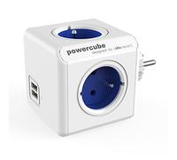 Allocacoc PowerCube - Enchufe DuoUSB, 4 tomas 250 V + 2 USB, FR, color blanco