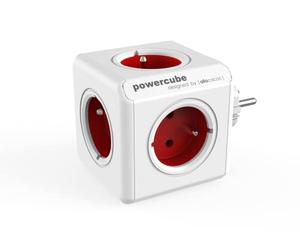 Allocacoc PowerCube Original Type E Interior 5AC Outlet(s) Rojo Base múltiple - Bases múltiples (Interior, 5 Salidas AC, Tipo E (FR), Rojo, CE, 16 A)