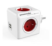 Allocacoc PowerCube Original USB Type E Interior 4AC Outlet(s) Rojo Base múltiple - Bases múltiples (Interior, 4 Salidas AC, Tipo E (FR), Rojo, CE, 16 A)