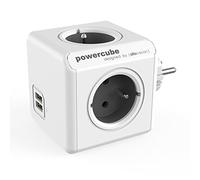 Allocacoc PowerCube Original USB Type E Interior 4salidas AC Gris Base múltiple - Bases múltiples (Interior, 4 Salidas AC, Tipo E (FR), Gris, CE, 16 A)