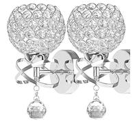 ALLOMN Lámpara de pared de estilo moderno, lámparas colgantes de cristal para dormitorio, pasillo, sala de estar, soporte de lámpara de pared E14 (bombilla no incluida) (sin interruptor de tracción, 2