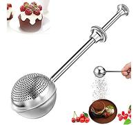 ALLOMN Plumero de harina para hornear, infusor de té para té de hojas sueltas, tamizador de azúcar en polvo para golosinas horneadas, plumero de azúcar glaseado en polvo de acero inoxidable, tamiz de