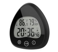 ALLOMN Reloj de baño, reloj de ducha digital LCD, reloj despertador, resistente al agua, control táctil, temperatura y humedad, temporizador de cuenta atrás, 3 métodos de montaje, corriente de batería