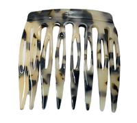 alloneslife 1 peines laterales para el cabello francés, accesorios para el cabello de acetato, sujeción fuerte, pequeños estilos vintage, postizos para mujer (concha de tortuga clara)