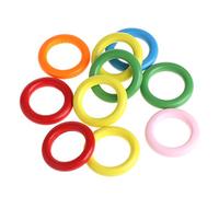 alloneslife 10 anillos de madera natural, anillos de madera suave, coloridos círculos de madera sin terminar para manualidades, colgantes, joyería, bolsa de árbol de Navidad