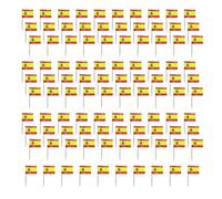 alloneslife 100 palillos de madera de papel con bandera internacional colorida, decoración de tartas, decoración para eventos temáticos de fútbol, palillos de dientes de bandera internacional