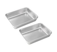alloneslife 2 moldes de acero inoxidable con tapa transparente para tiramisú para postres que garantizan una distribución uniforme del calor para un resultado perfecto