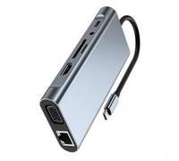 alloneslife 3. Adaptador tipo C 11 en 1: salida HDTV Gigabit Ethernet USB 3.0 de 87 W para portátiles/dispositivos USB C Dock