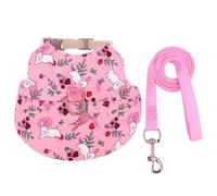 alloneslife Arnés y correa de conejo con diseño de flores para animales pequeños, chaleco de conejillos de indias, juego de tracción ajustable para mascotas, suministros para animales pequeños