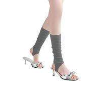 alloneslife Calcetines de yoga de moda para mujeres y niñas, calcetines de entrenamiento, sin dedos, calentadores de piernas, estilos de ballet, calcetines altos hasta la rodilla, regalos, gris oscuro