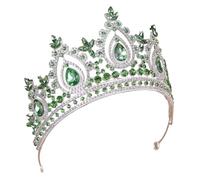 alloneslife Diadema de oreja, corona de diamantes de imitación, coronas de princesas, coronas de princesas, diademas de cristal de boda para cumpleaños y vacaciones (fondo plateado)