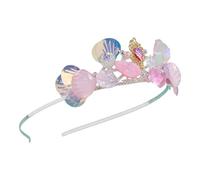 alloneslife Diadema, diadema de fiesta, tiaras de cristal de cumpleaños para niños, cosplay, fiesta, aro para niños, conchas marinas, coronas, aros para el pelo, accesorios para festivales