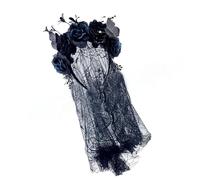 alloneslife Diadema, diadema de Halloween, velos de Halloween, diademas en forma de flor, tocados de princesas, tiaras de novia, aro para el pelo para fiestas de disfraces y bodas (estilo 3)