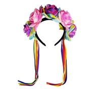 alloneslife Diadema floral para el pelo con borlas decorativas para Halloween, juego de rol, disfraces, bailes, fiestas, espectáculos en vivo (A)